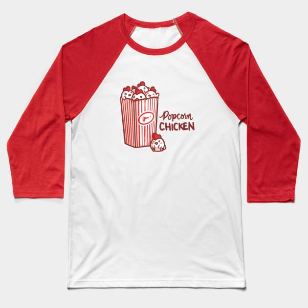 Popcorn Chicken Baseball T-Shirt by mschibious